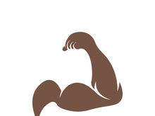 Arm muscle silhouette logo biceps icon vector illustration