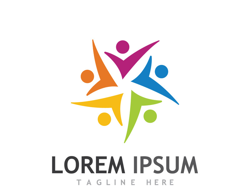 People social community logo design with creative idea