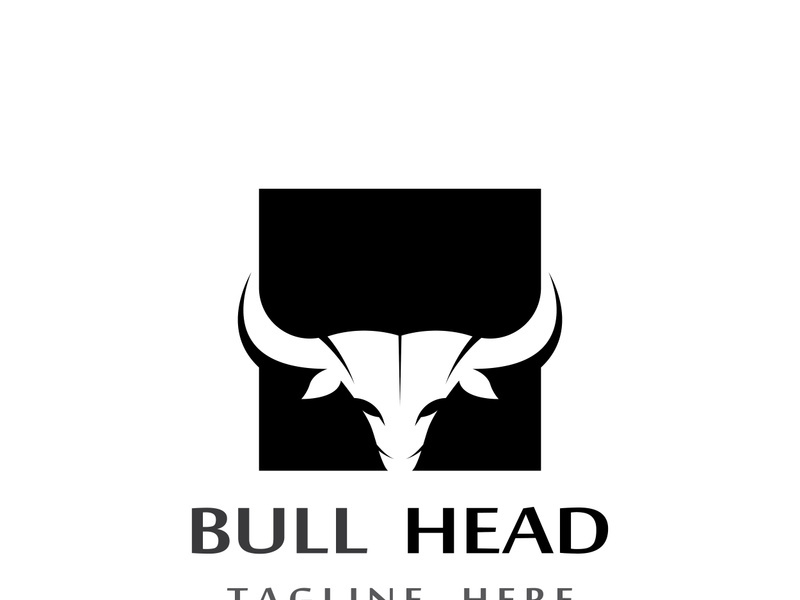 Bull head horns logo design.