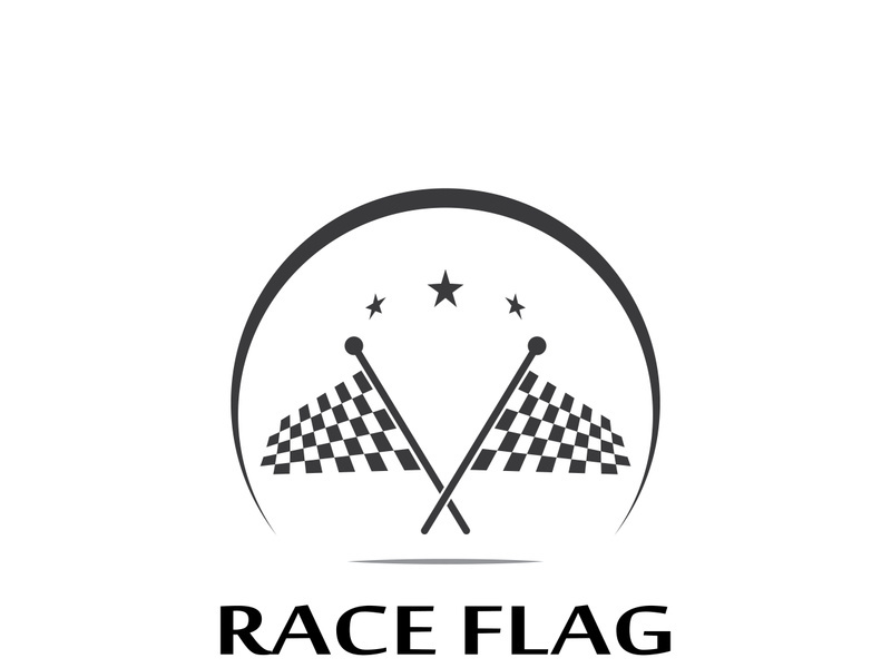 Creative and modern racing flag logo design.