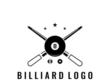 Retro vintage billiard ball game logo design. preview picture
