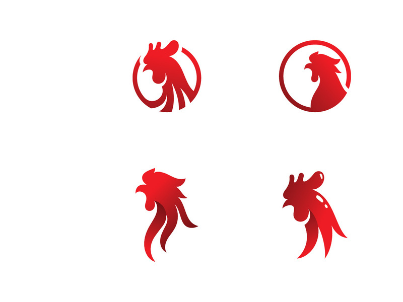 Rooster Logo  Chicken Head icon and symbol Designs Template