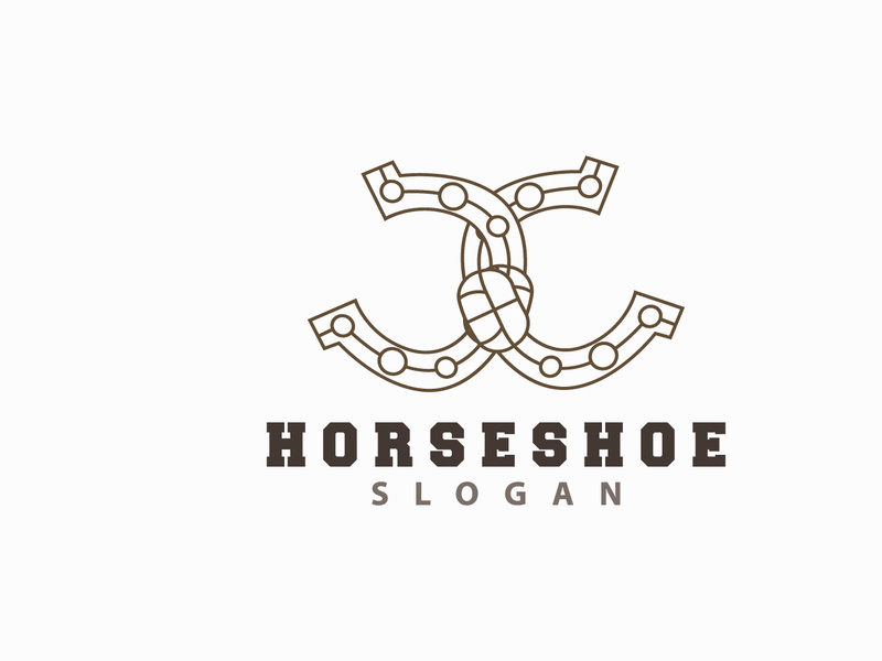 Horseshoe Logo, Horse Vector Vintage Elegant Old Retro Texsas Design