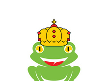 King frog logo icon template design vector illustration