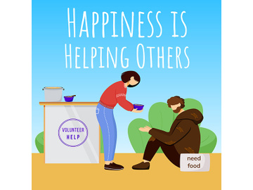 Happiness is helping others social media post mockup preview picture