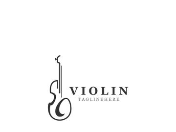 Violin instrument, vintage violin orchestra music design template preview picture