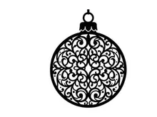 Dekoratives Weihnachtsornament mit filigranem schwarzen Musterdesign