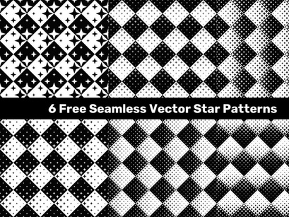 6 Free Seamless Vector Star Patterns