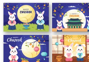 17 Happy Chuseok Day Cartoon Illustration