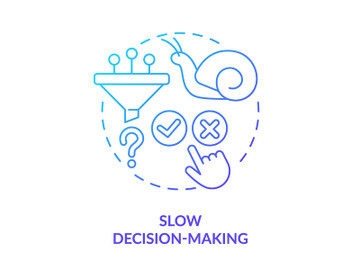 Slow decision-making blue gradient concept icon preview picture