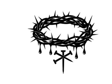 Silhouette of a crown of thorns with cross preview picture