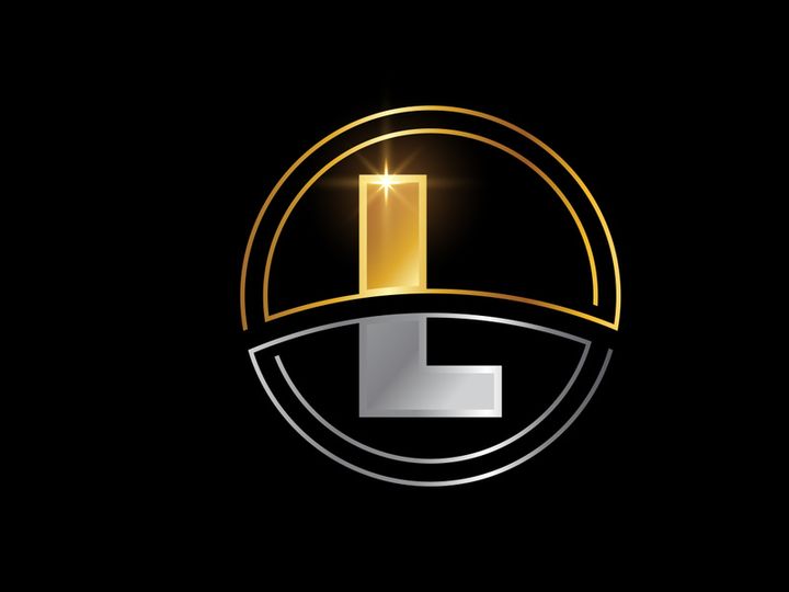 Initial English alphabet with circle frame. Golden and silver color alphabet symbol for corporate business identity