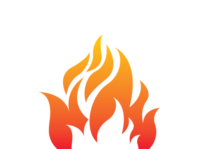 Fire logo design illustration and fire symbol icon vector