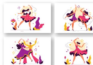 9 Dancer Performing Illustration