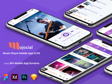 Mojocial-Music Player Mobile App UI Kit preview picture