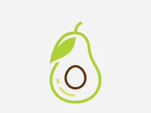 Avocado fruit logo template, healthy food symbols