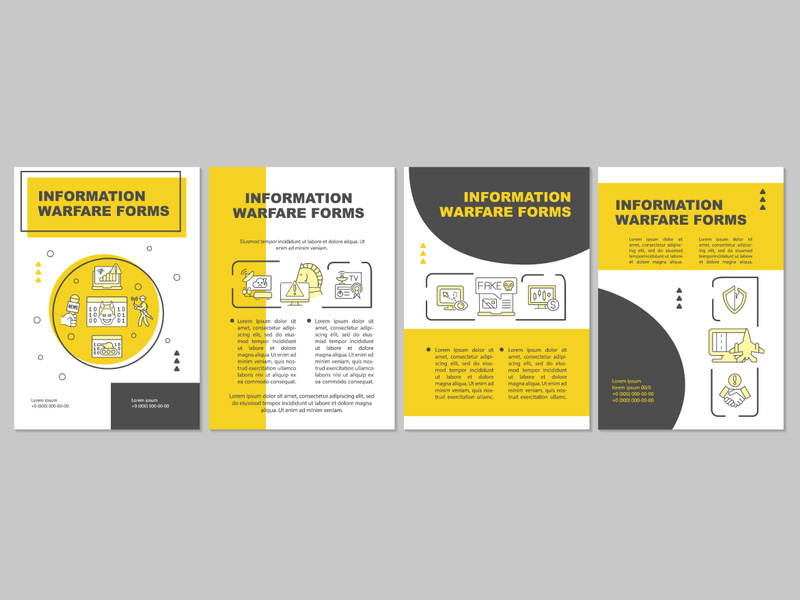 Infomation warfare forms yellow brochure template