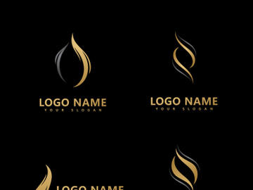 Hair logo  hair wave icon  vector template preview picture