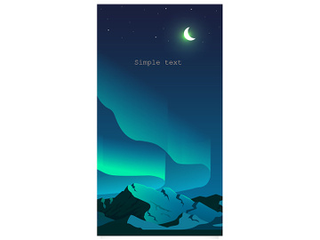 Aurora borealis phenomenon flat color vector background with text space preview picture