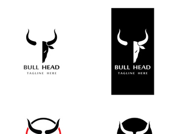 Retro vintage bull head horns logo. preview picture