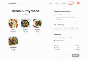 Foodology Website Landing Page UI Kit - Figma