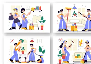 10 Home Cleaning Service Illustration