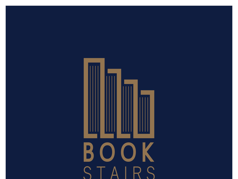 book stairs logo, or library for bookstores, book companies, publishers, encyclopedias, libraries, education, digital books, vectors