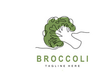 Broccoli Logo Design, Green Vegetable Vector, Broccoli Wallpaper, Vegetable Supermarket Illustration Garden Product Brand