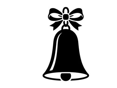 Christmas Bell with Bow Icon for Holiday Decorations and Seasonal Design
