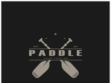 simple paddle logo,design for surfing,rafting,canoe,boat,surfing and rowing equipment business,vector