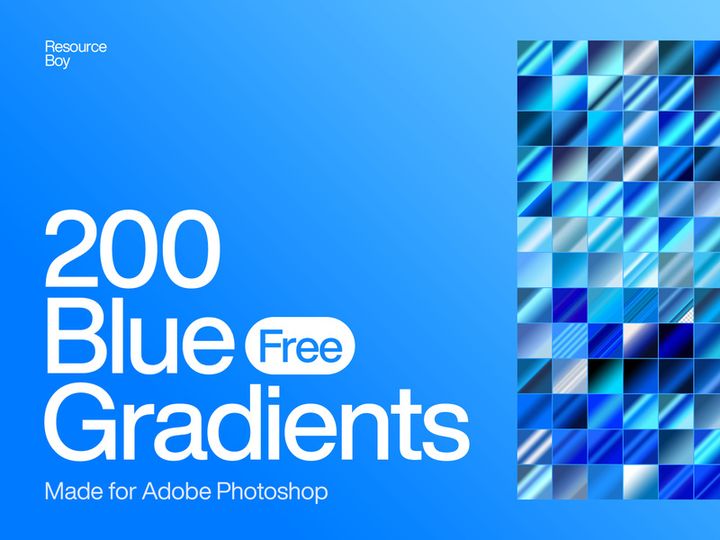 Free 200 Blue Photoshop Gradients
