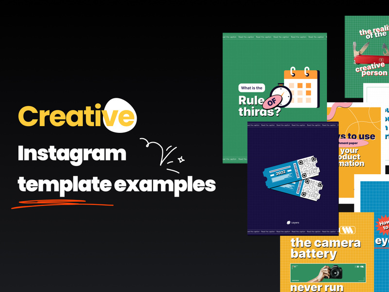Creative Instagram template examples that you can edit for free with Figma app