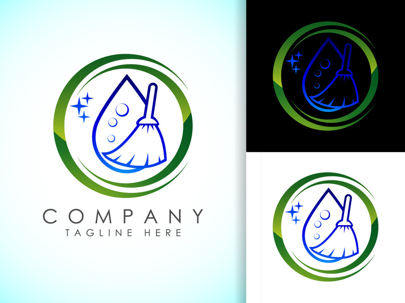 House Cleaning Service Logo Design Template, Cleaning company logo sign symbol.