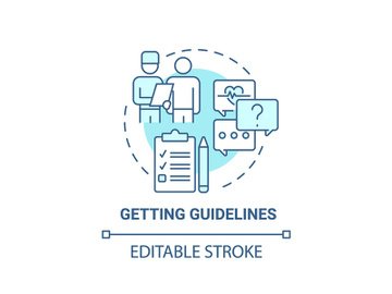 Getting guidelines blue concept icon preview picture