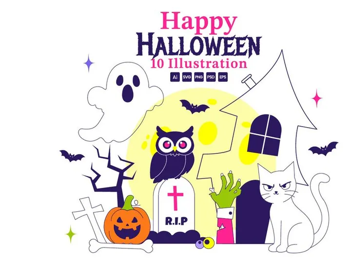 10 Halloween Festive Illustration