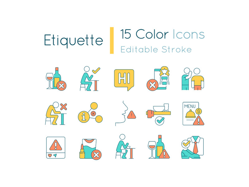 Etiquette RGB color icons set