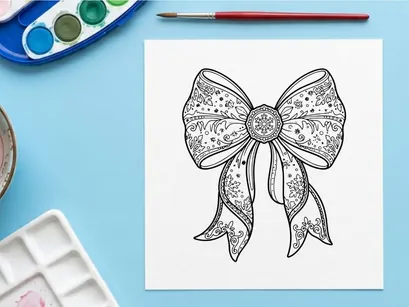 Elegant lace Christmas bow with floral center design for festive holiday decor and gift wrapping