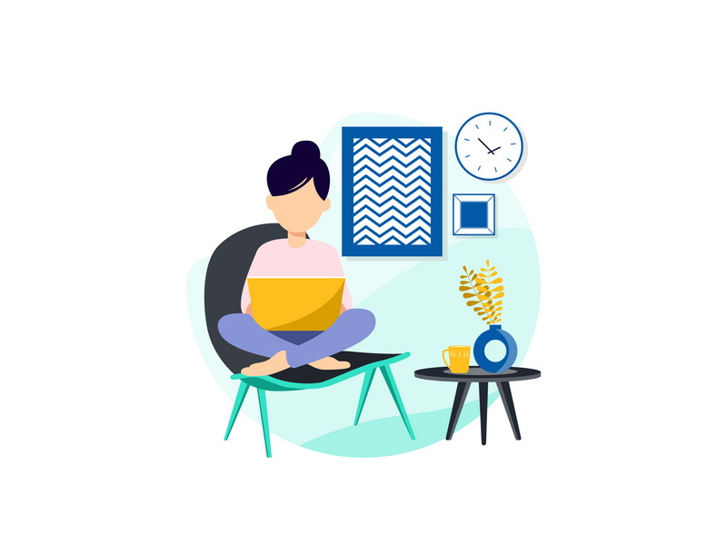 Work from home illustration concept