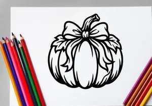 Cute Halloween Pumpkin with Bow for Fall Decorations