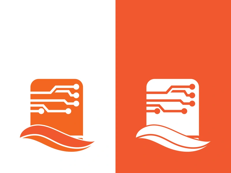 Digital book logo technology vector icon design