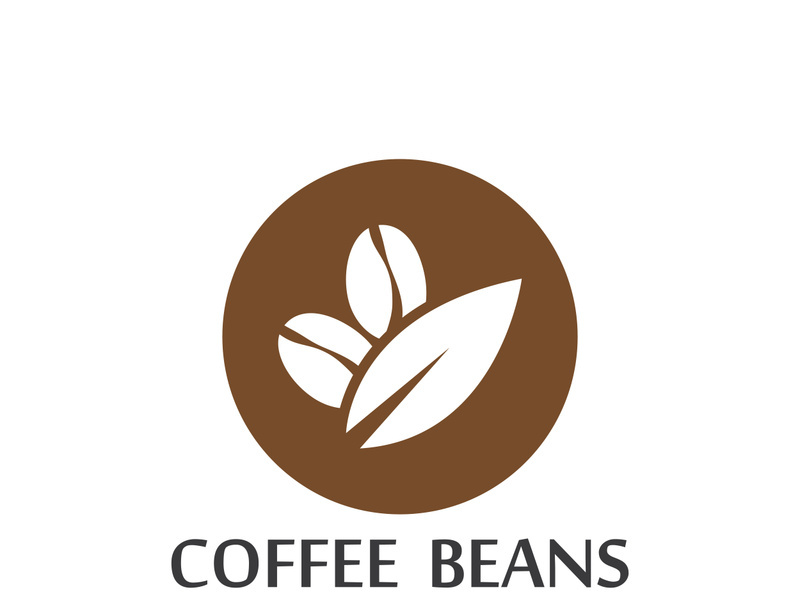 Coffee bean logo for cafe, business, label.