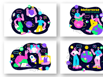 10 Metaverse Social Hangouts Illustration