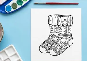 Cute cartoon Christmas socks with star and snowflake patterns for festive holiday gifting