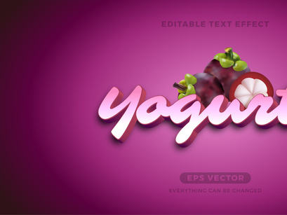 Mangosteen editable text effect style in natural color ideal for flyer, banner, signage, and graphic promo