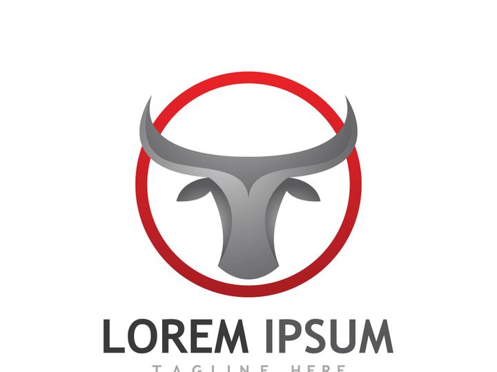 Vintage bull head horns logo