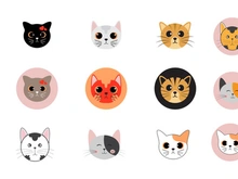 Cat Head Animal Vector Logo Icon