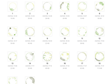 20 svg icons green oval floral frame flowers preview picture