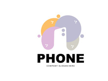 Smartphone Logo, Communication Electronics Vector, Modern Phone Design, For Company Brand Symbol