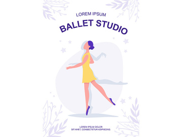 Ballet studio poster flat vector template preview picture