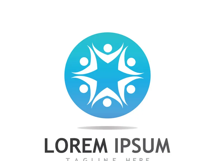 Community of people logo design with creative idea.